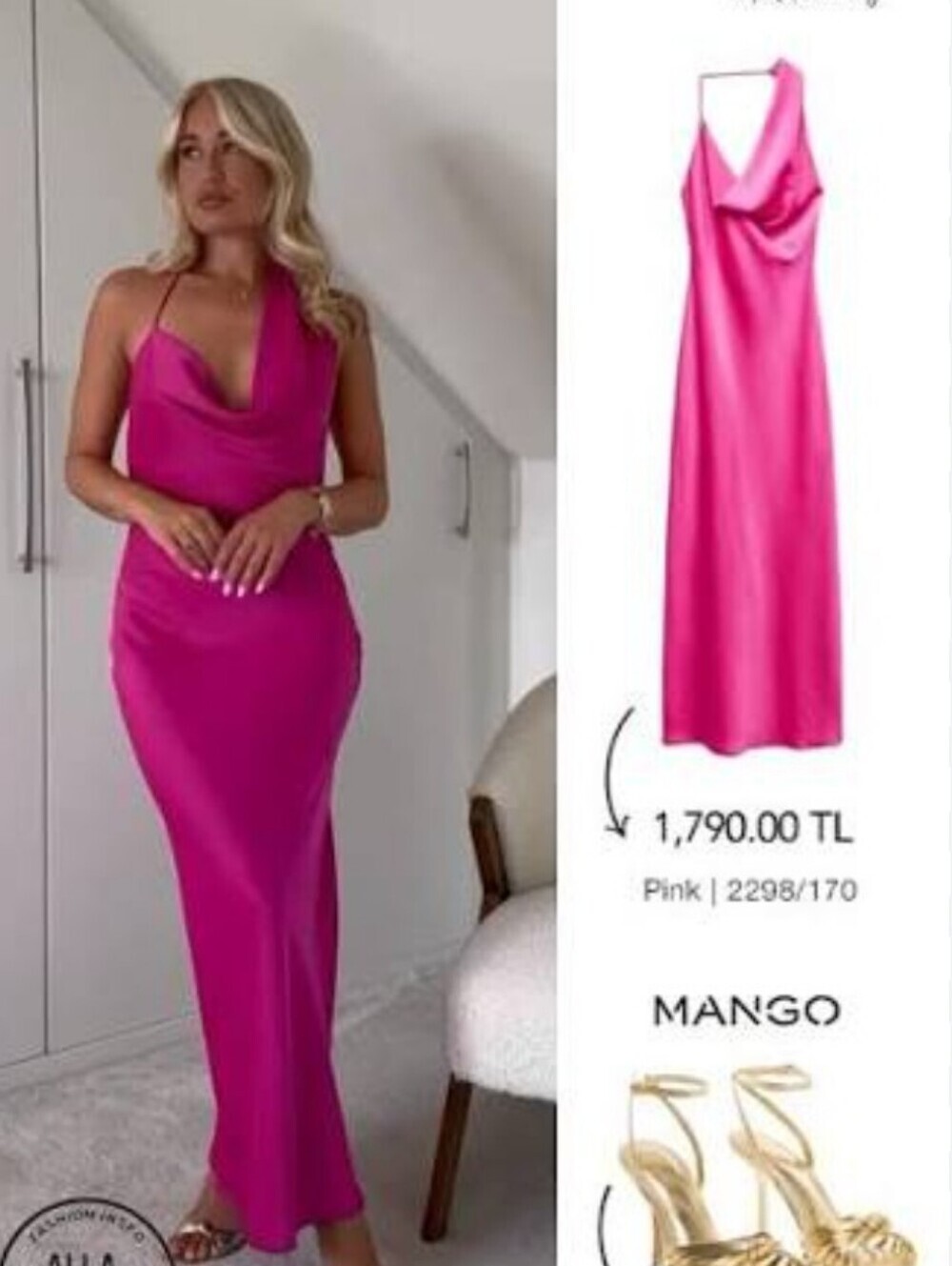 NWOT ZARA PINK DRESS- SIZE MEDIUM - Picture 4 of 6